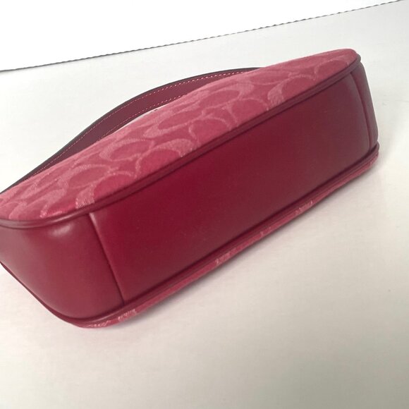 Coach Nolita 19 Signature Denim Leather Wristlet True Red CCZ48 - Picture 10 of 13